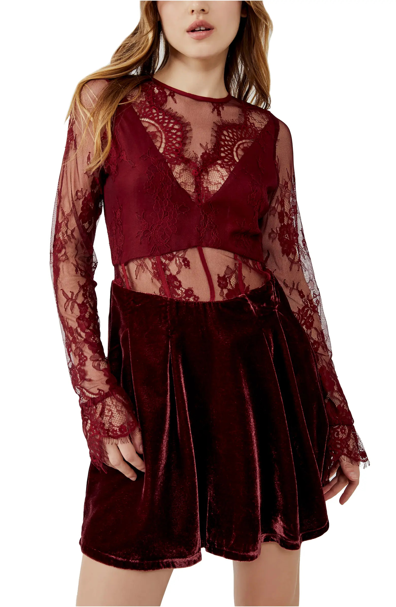 Free People Marlie Long Sleeve Lace Dress | Nordstrom | Nordstrom