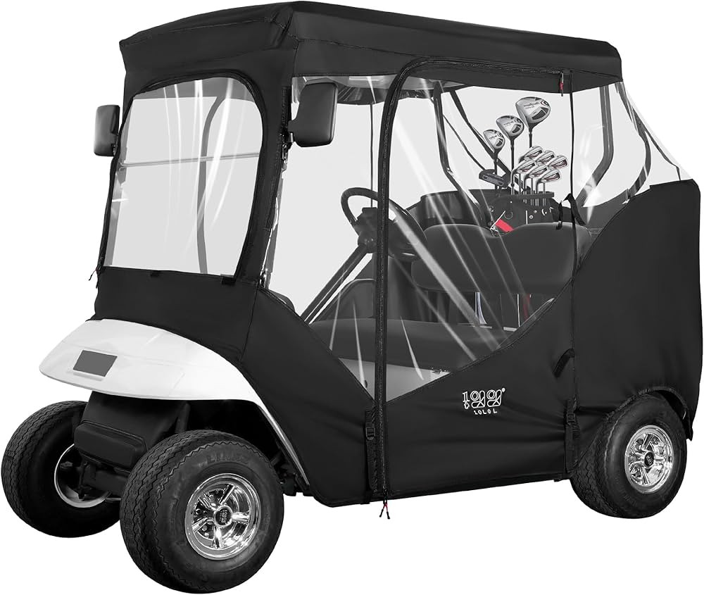 10L0L 2 Passenger Golf Cart Driving Enclosure for EZGO TXT and RXV Model, 4-Sided Clear Window 42... | Amazon (US)