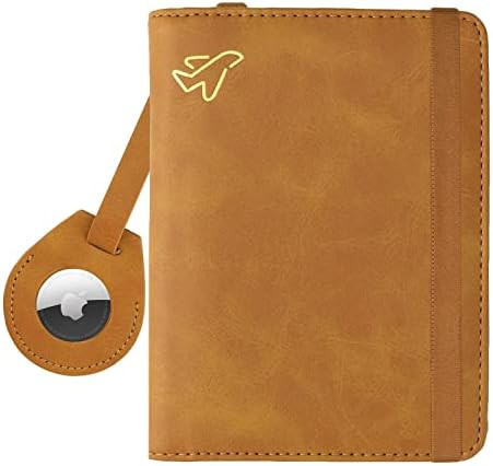 WALNEW AirTag Passport Holder and Vaccine Card Holder Combo, RFID Blocking Travel Passport Wallet... | Amazon (US)