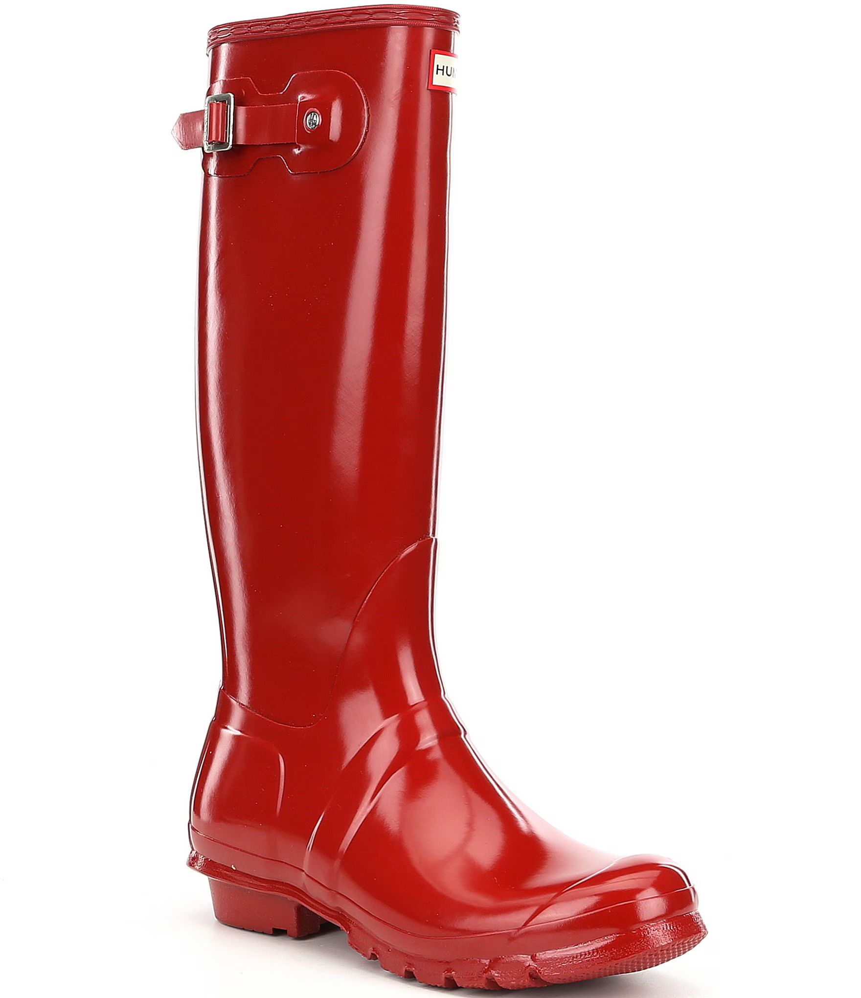 Hunter Women's Original Tall Gloss Buckle Strap Rain Boots | Dillard's | Dillard's