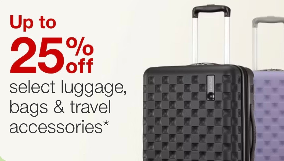 Get up to 25% off select luggage, bags, and travel accessories this week at Target!

#LTKSaleAlert #LTKTravel #LTKSpringSale