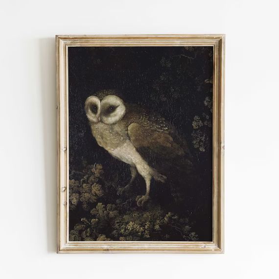 Vintage Owl Print Print of Antique Bird Painting Owl in the - Etsy | Etsy (US)