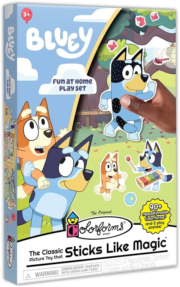 Colorforms Bluey Set - Repositionable Pieces Stick Like Magic - Scenes and Pieces from The Show B... | Amazon (US)
