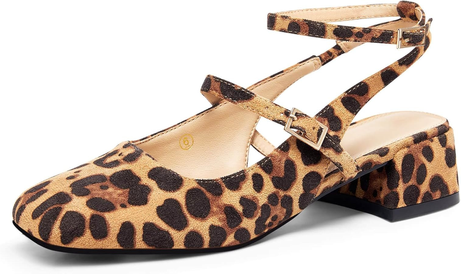 Coutgo Womens Mary Jane Chunky Low Heels Closed Square Toe Ankle Strap Pumps Wedding Party Dress ... | Amazon (US)