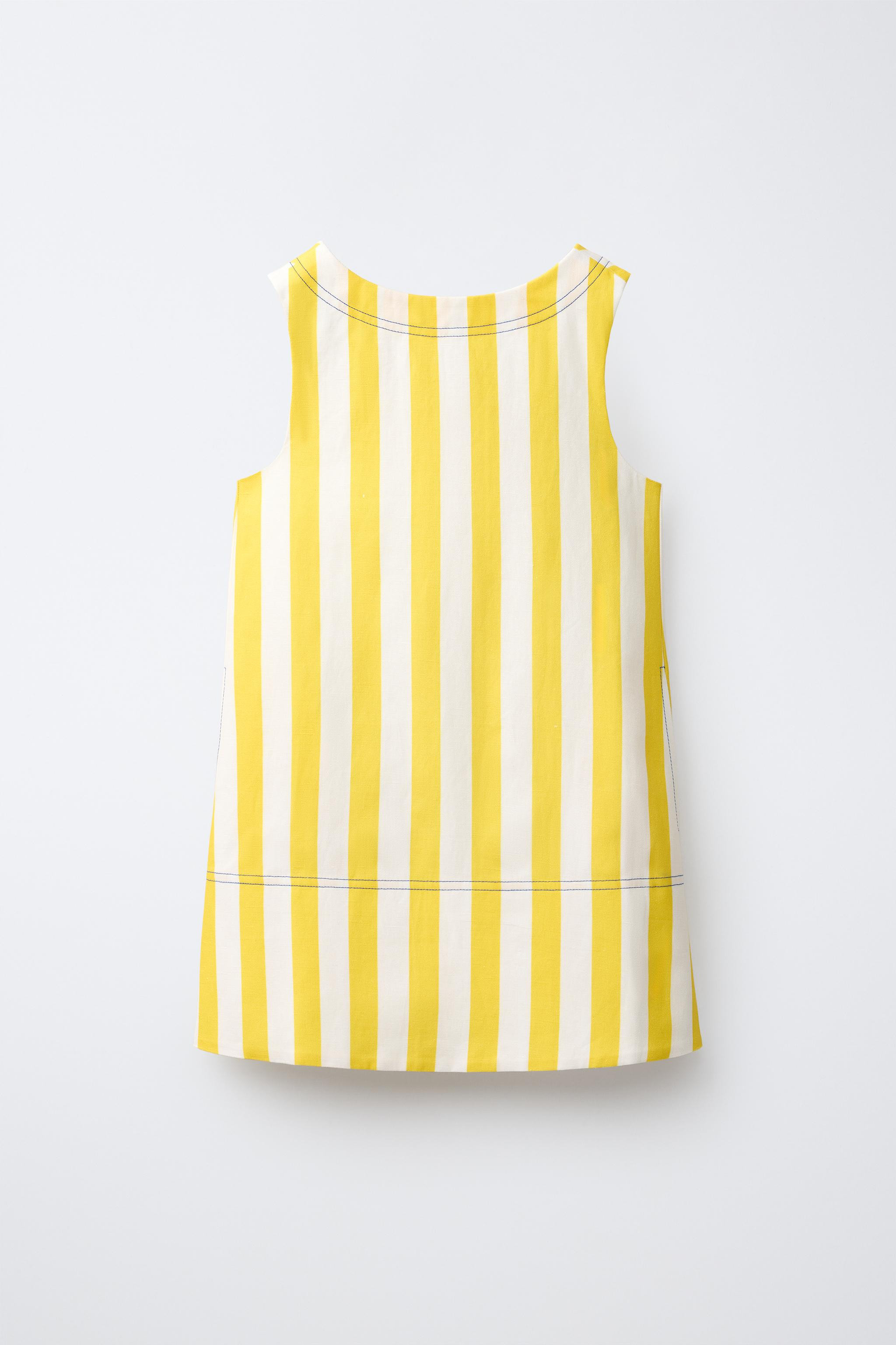 CONTRAST TOPSTITCH STRIPED DRESS | Zara US
