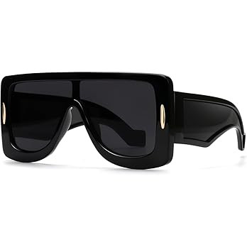 Trendy Anagram Mask Sunglasses for Women Men Oversized Flat Top Fashion Shield Sun Glasses UV Pro... | Amazon (US)