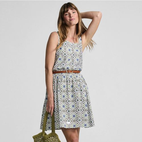 Women's Poplin Printed Mini Skirt - Lands' End - White - XS | Lands' End (US)