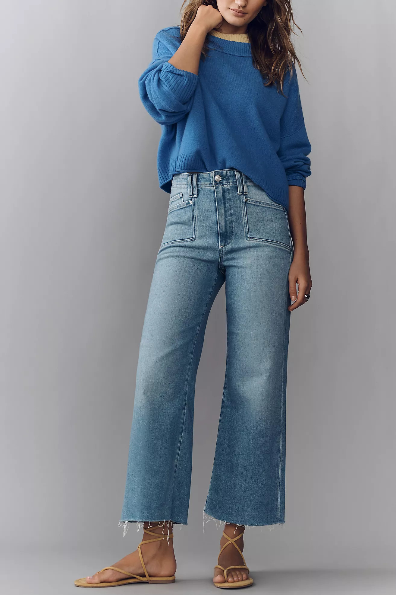 PAIGE Anessa High-Rise Crop Wide-Leg Jeans | Anthropologie (US)