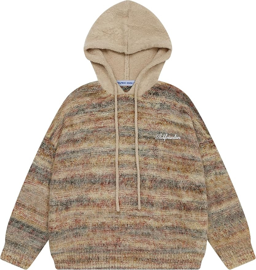Aelfric Eden Pullover Hoodies Sweater Casual Oversized Long Sleeve Knit Loose Gradient Stripe Kni... | Amazon (US)