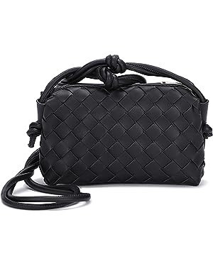 Woven Crossbody Bags For Women, Small Handmade Purse Clutch Shoulderbag Handbag, Zipper Closure | Amazon (US)