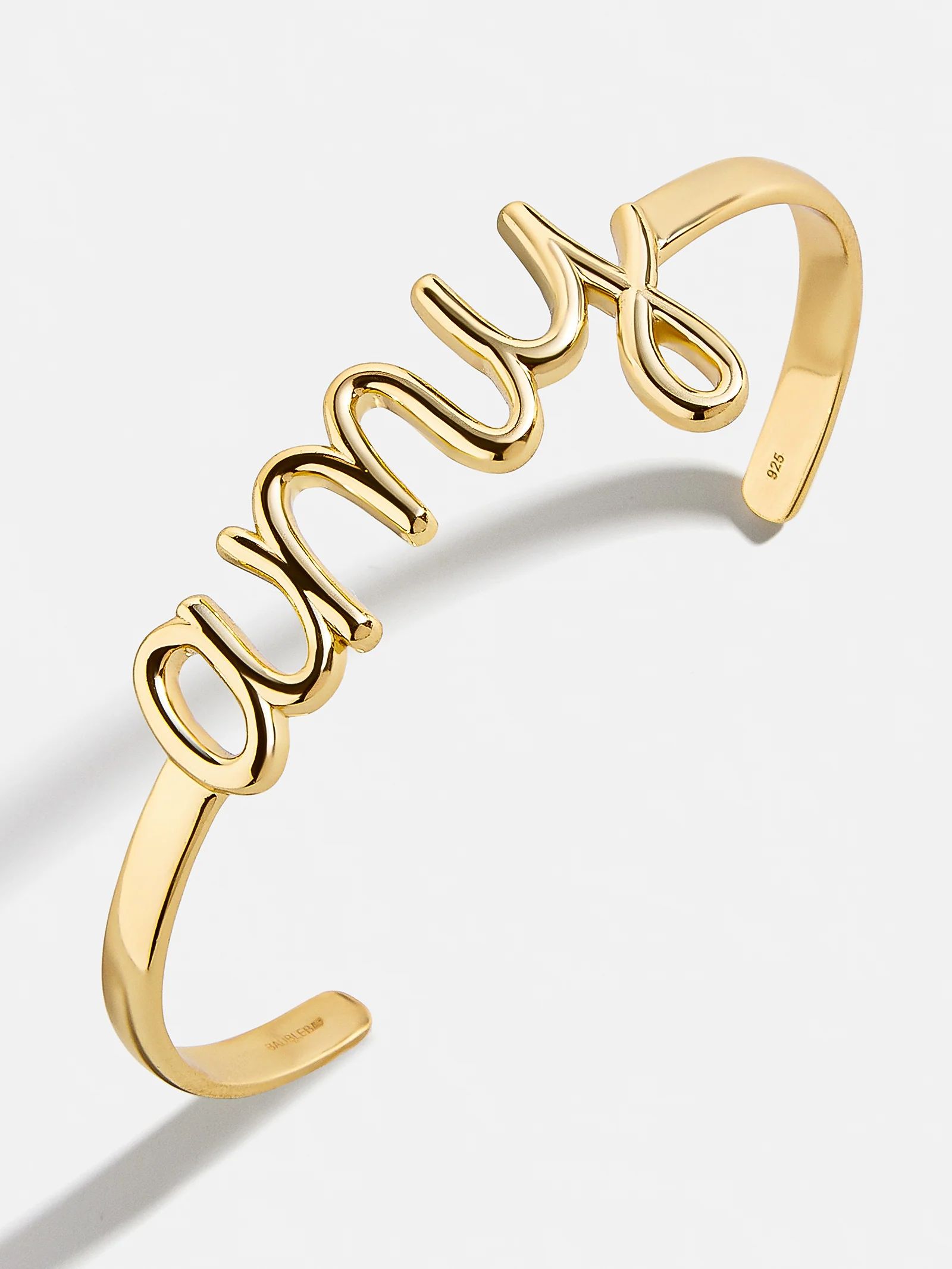 18K Gold Custom Nameplate Cuff Bracelet - Gold | BaubleBar (US)