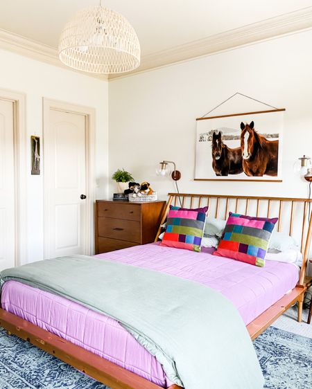 Avery’s bed is on major sale! 54% off 😱 girls bedroom, modern bed, spindle bed, mid century modern bed, horse art, century modern furniture 

#LTKFind #LTKhome #LTKsalealert
