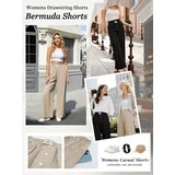 TEMOFON Linen Pants Women Wide Leg Casual Palazzo Pant Summer Baggy Flowy Khaki Vacation Pants wi... | Walmart (US)