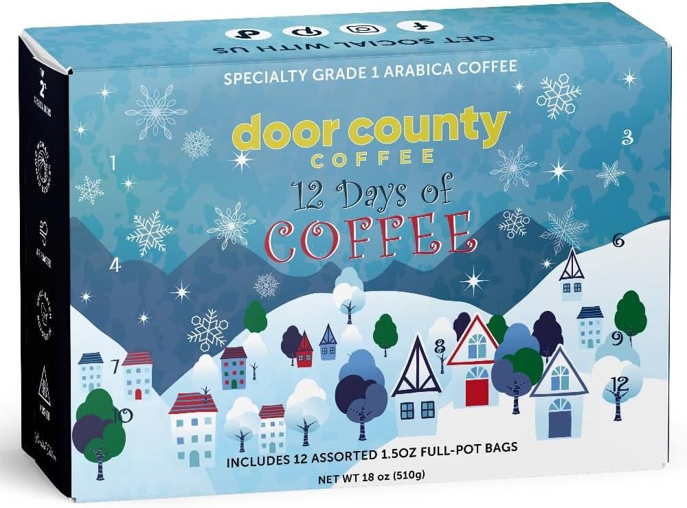 12 Days of Coffee - 2023 Christmas Coffee Advent Calendar - 12 Full-Pot Bags of Flavored Ground C... | Amazon (US)