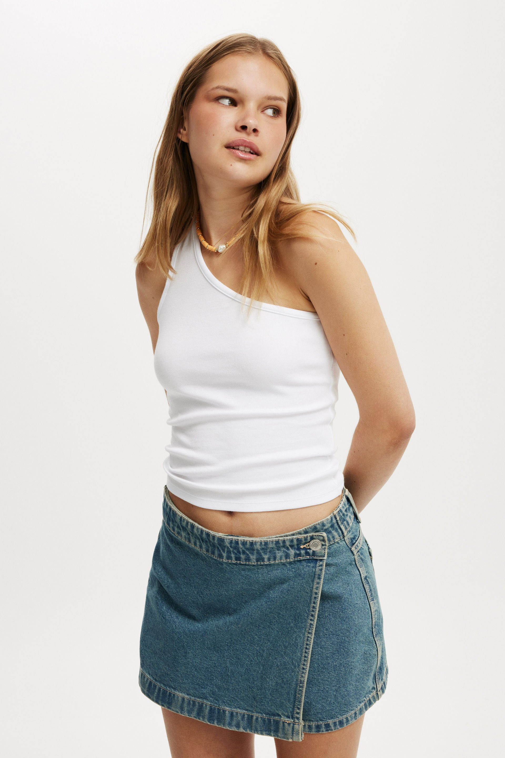 Cotton On Women - Aubrey Asymmetric Tank - White | Cotton On (ANZ)