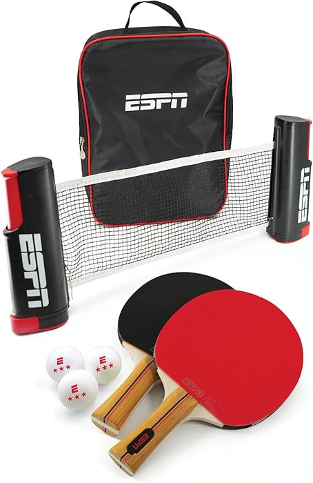ESPN Ping Pong Set Includes 3 Ping Pong Balls, 2 Paddles, Portable Ping Pong Net and Travel Case,... | Amazon (US)