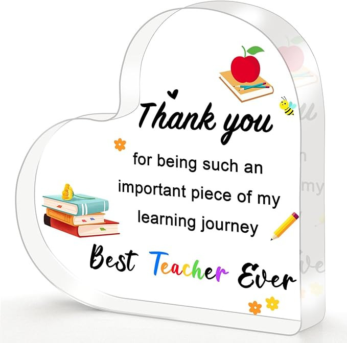 Teacher Gifts, Teacher Christmas Gifts Acrylic Plaque, End of Year Thank You Teacher Gifts for Wo... | Amazon (US)