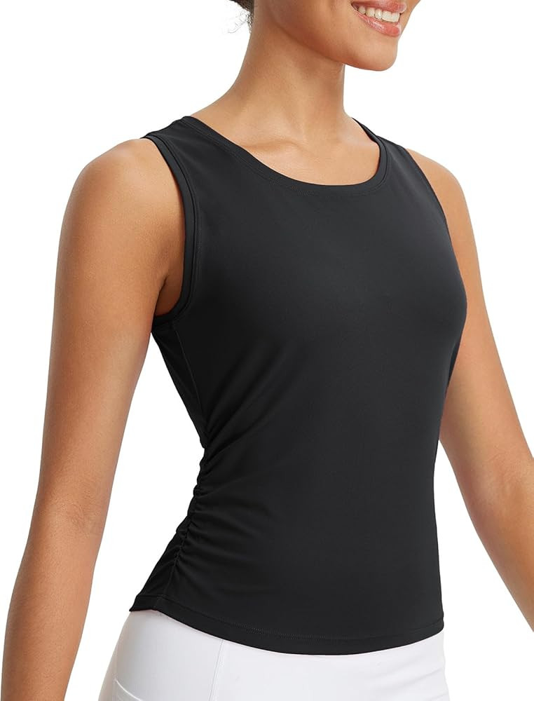 baleaf Women's Workout Tank Tops Sleeveless Athletic Gym Shirts Fitted Crop Tops Yoga Tennis Runn... | Amazon (US)