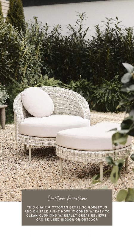 Love this gorgeous outdoor chair and ottoman set on sale with 5 star reviews!! 

#LTKSaleAlert #LTKHome #LTKStyleTip