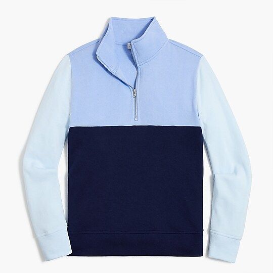 Colorblock half-zip sweatshirt in cloudspun fleece | J.Crew Factory