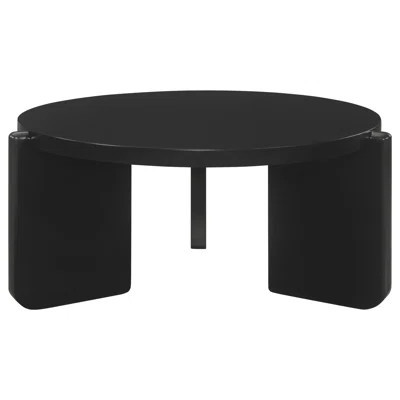 Harrison Black Round Wood Coffee Table | Wayfair North America