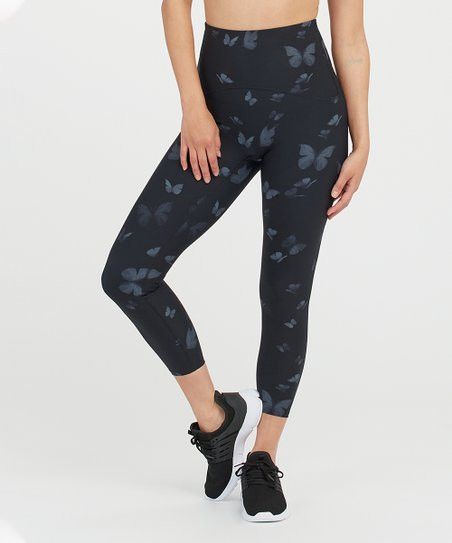 BootyBoost 7/8 Leggings - Mid-Blue Butterfly | Zulily