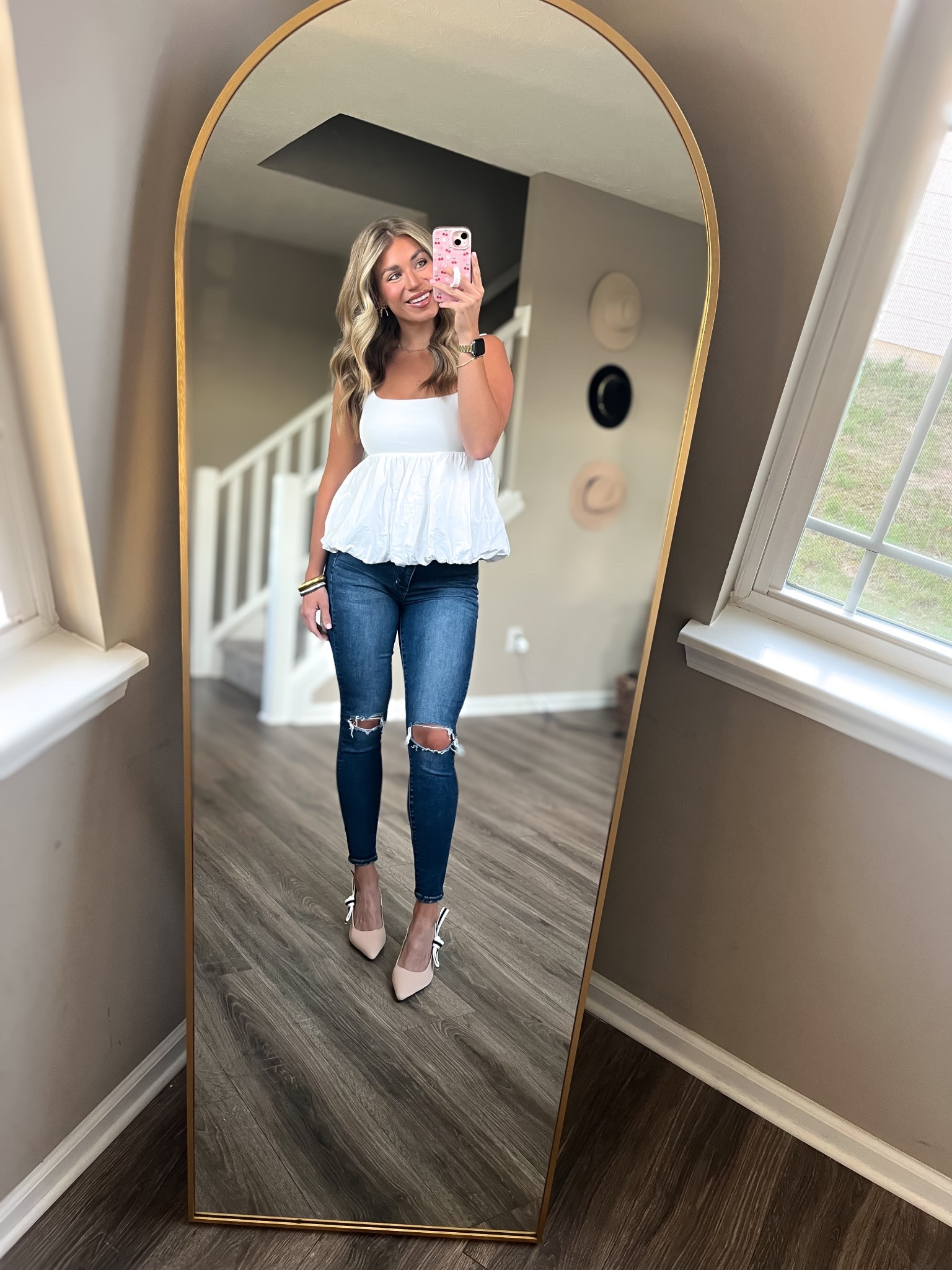 Loving this bubble tank! It’s going to be such a staple for the summer! 
Linked these designer dupe heels as well & they are SO flattering and so cute! Everything is true to size  

#LTKShoeCrush #LTKStyleTip #LTKSeasonal