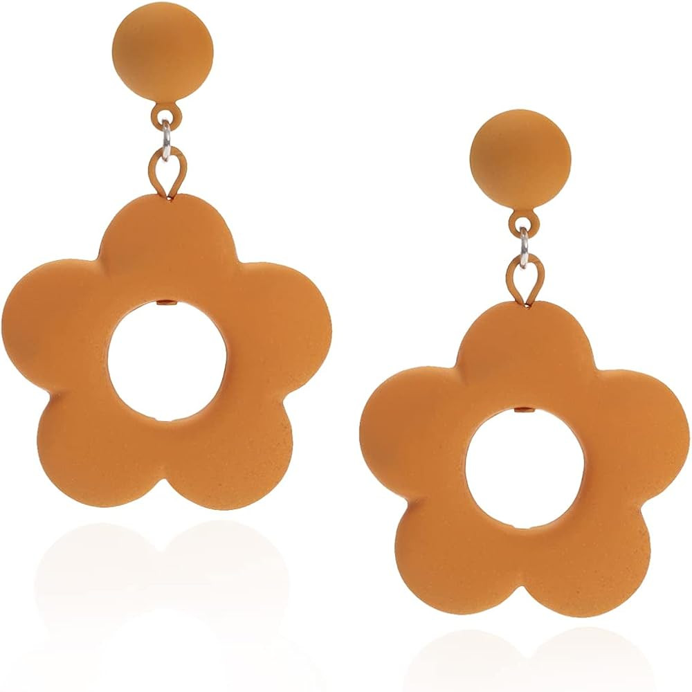Flower Earrings, 60s Flower Earrings, 70s Earrings, Floral Earrings, Daisy Earrings, Groovy Earri... | Amazon (US)