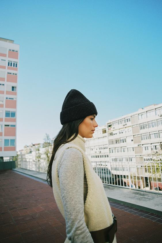 CUFFED RIBBED BEANIE HAT | Zara US