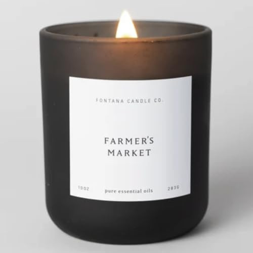 Fontana Candle Company - Farmer's Market Luxe 10oz Lightly Scented Candle | Made from Beeswax and Coconut Oil | Essential Oil | Wood Wick | Long Lasting | Clean Burning and Non Toxic | Amazon (US)