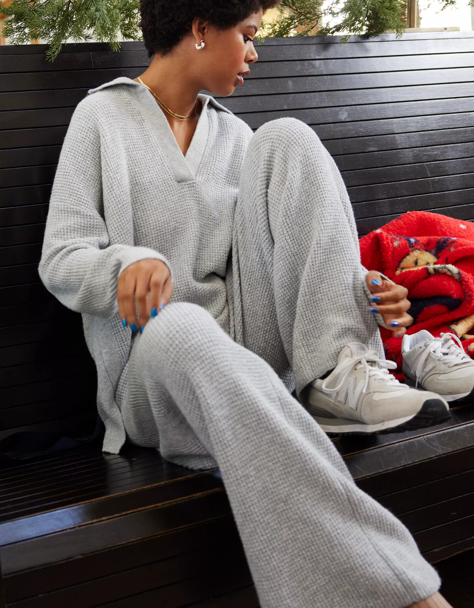 Aerie CozyUp Waffle Skater Pant | Aerie