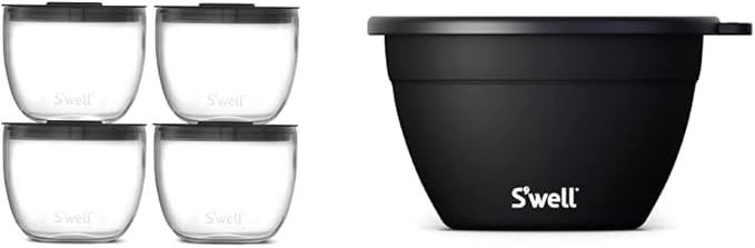 S'well Prep Food Glass Bowls - Set of 4, 12oz - Make Meal Easy and Convenient - Leak-Resistant Po... | Amazon (US)