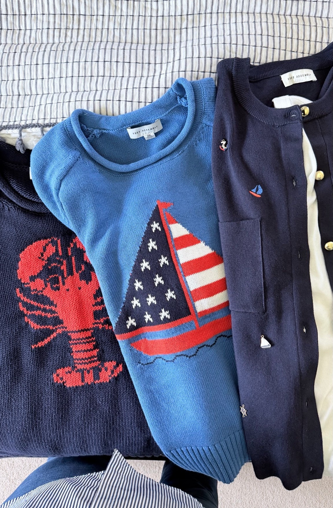 Coastal prep meets Americana. ⛵️ 🦞 lightweight roll neck sweaters giving Nantucket vibes without the price tag. Cardigan has embroidered summer details and charms, and Yes it’s from Walmart.  # americanastyle #preppystyle #summersweater#walmartfashion #coastalstyle #LTK under 50

#LTKootd