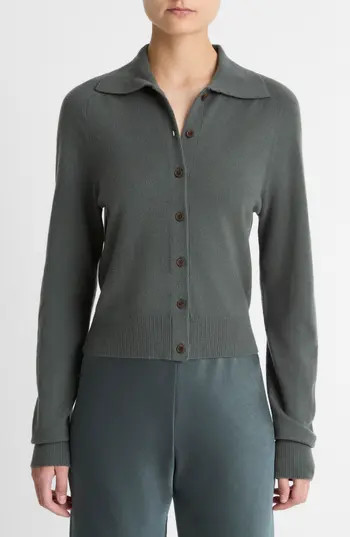 Vince Polo Wool Blend Cardigan in Malachite at Nordstrom Rack, Size Small | Nordstrom Rack