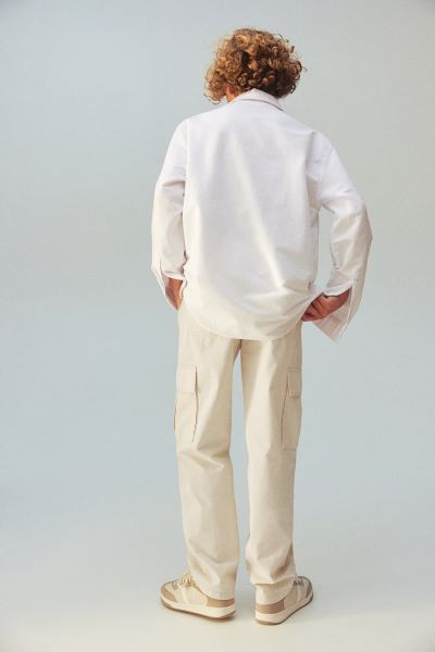 Cotton Cargo Pants - Regular waist - Long - White - Kids | H&M US | H&M (US + CA)
