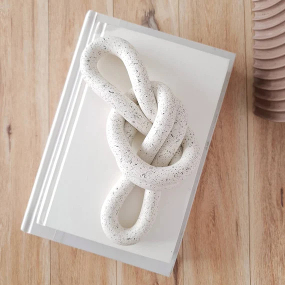 Clay Knot Shelf decor | Clay decor | decorative double loop knot object | Minimalist clay decor |... | Etsy (US)