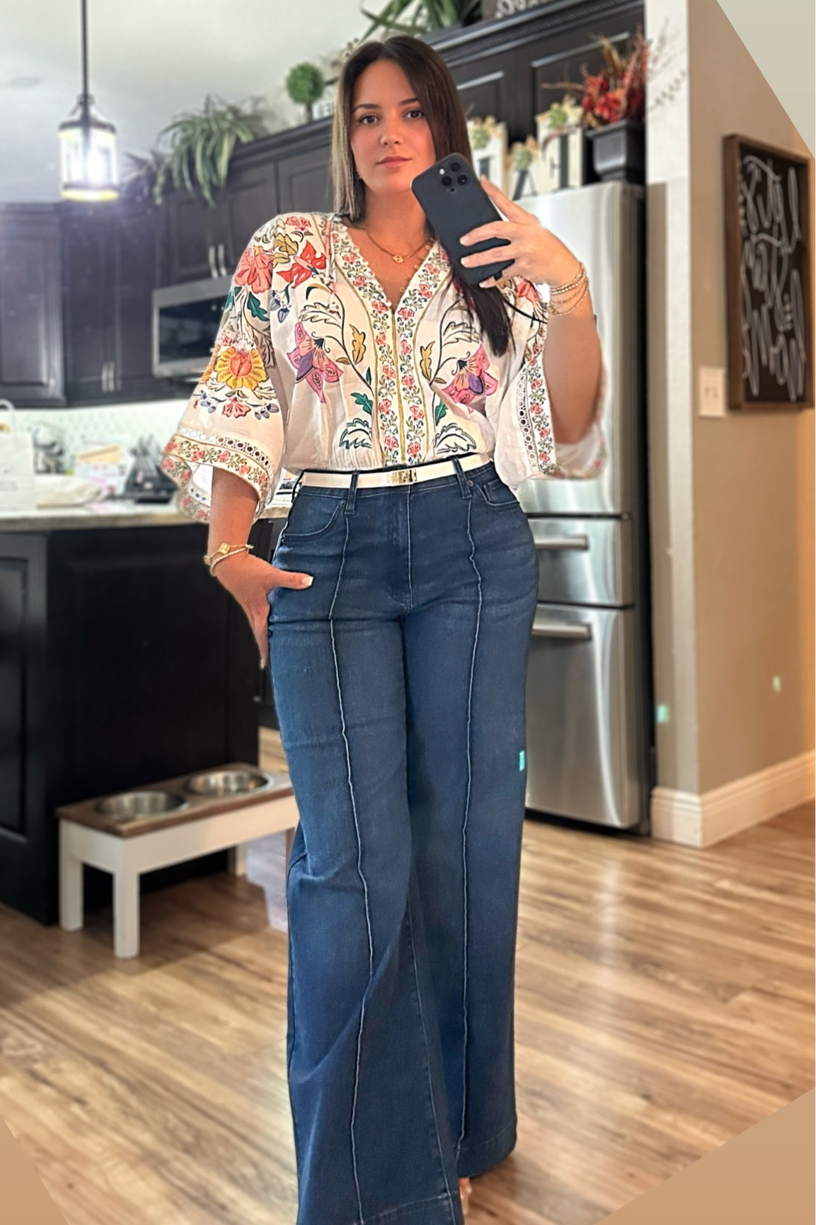 #farmrio floral print bodysuit #walmart #wideleg #denim and #amazon look for less belt pairs so 😘🤌🏼

#LTKTravel #LTKBeauty #LTKStyleTip