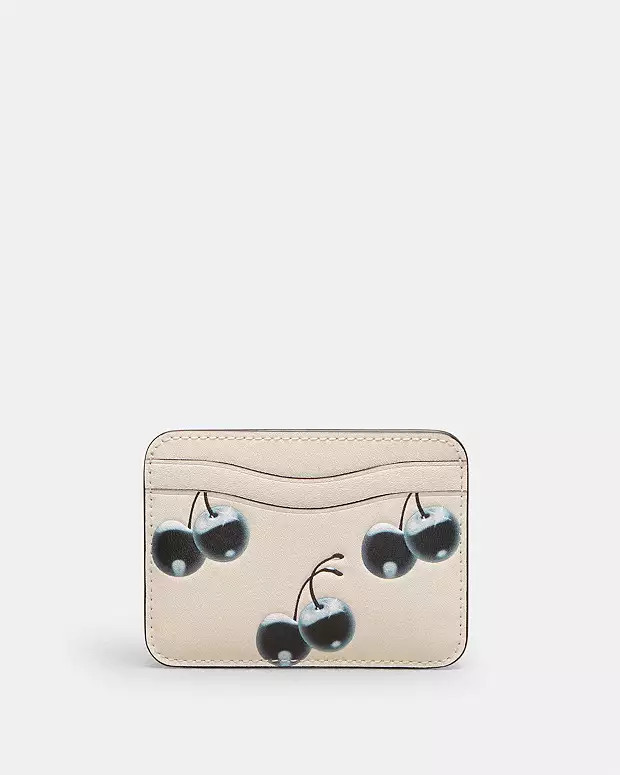 Wavy Card Case In Coachtopia Leather With Cherry Print | Coach (US)
