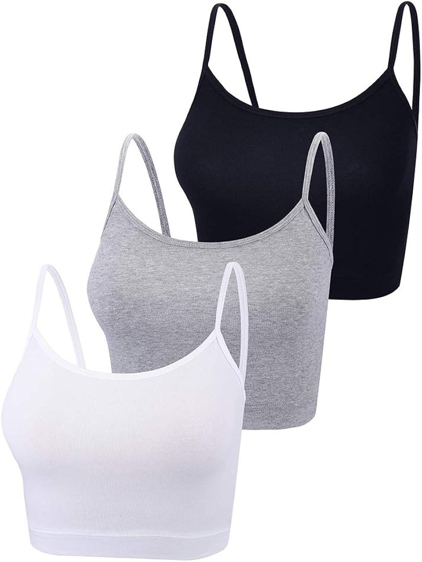 M-Aimee 3 Pieces Spaghetti Strap Tank Adjustable Camisole Top Crop Tank Top for Sports Yoga Sleep... | Amazon (CA)