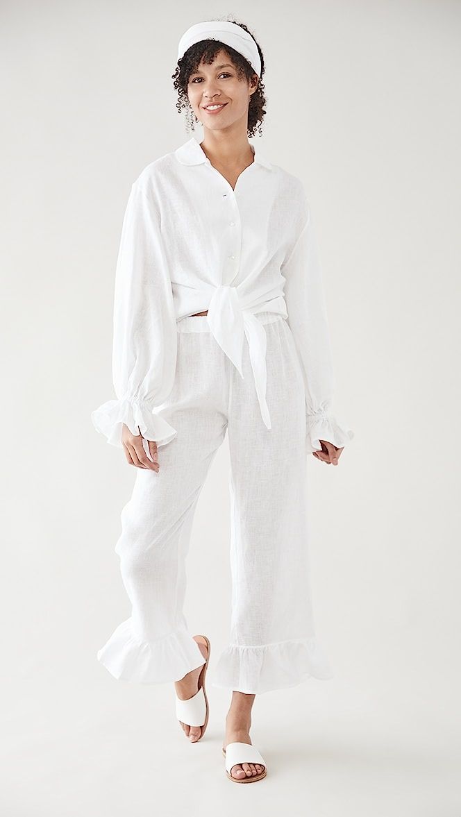 Rumba Linen Lounge Suit In White | Shopbop