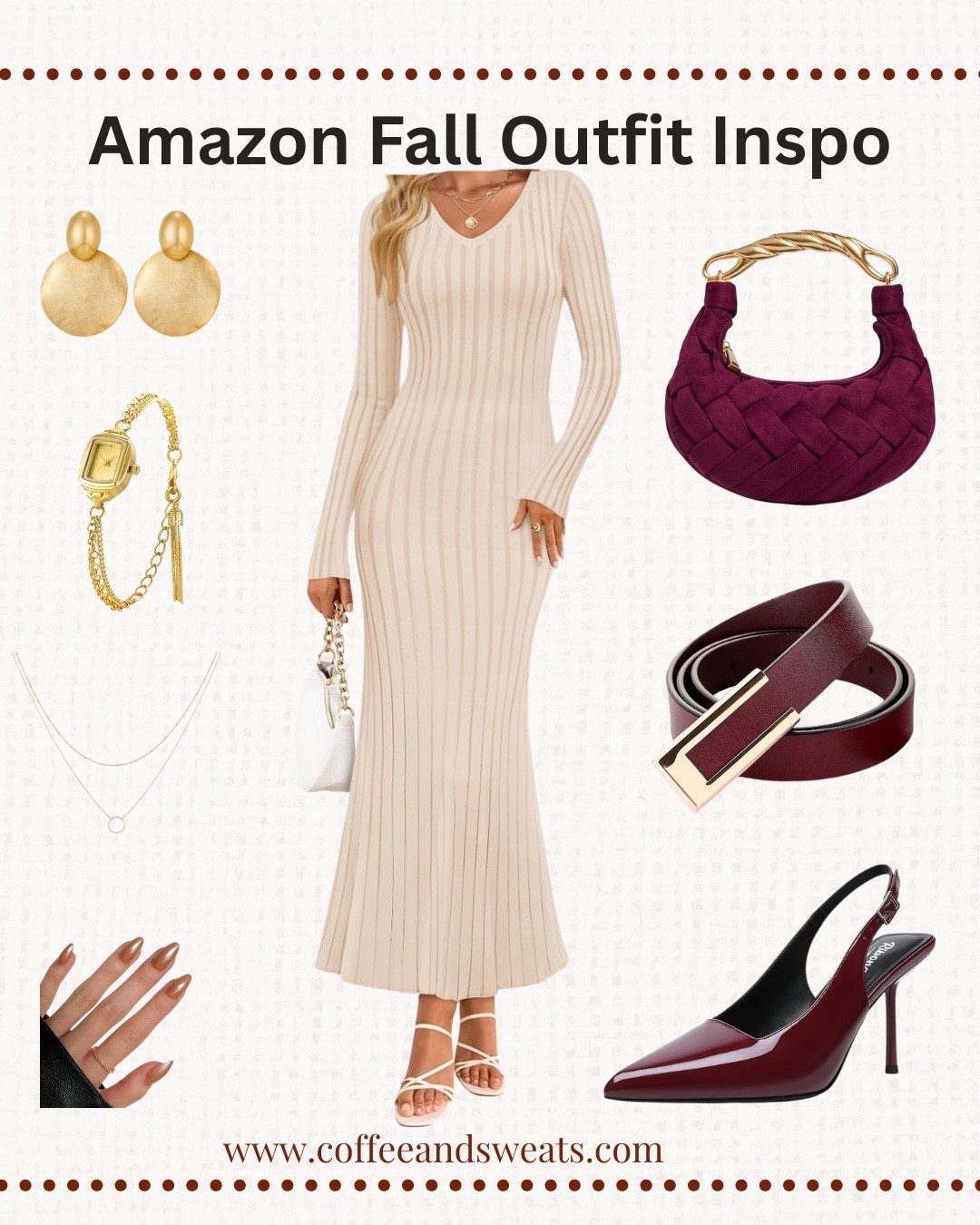 Amazon Fall Outfit Inspo! #sweaterdress #burgundy #glamneticnails #gold #fallfashion #datenight

#LTKSeasonal #LTKStyleTip #LTKMidsize