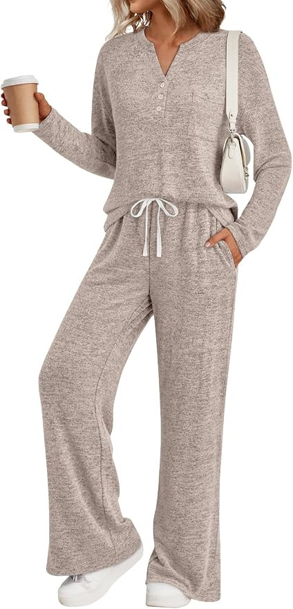 LILLUSORY Womens 2 Piece Lounge Sets Fall Outfits Airport Travel Sweatsuits | Amazon (US)