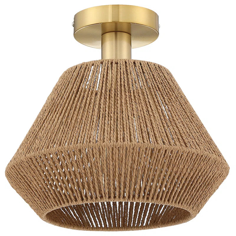 Nelsen Rattan Semi Flush Mount | Wayfair North America