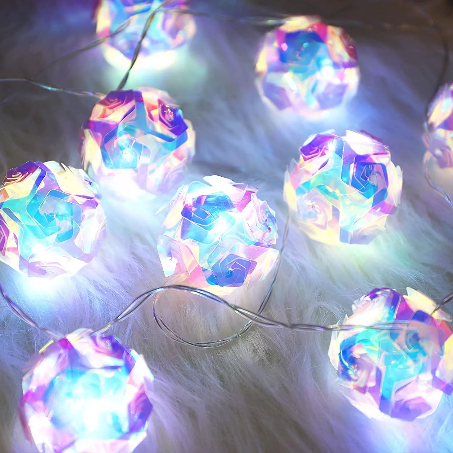 20 LED Globe Disco Ball Mirror String Lights, 10ft Battery Powered Fairy Lights,Ramadan Decoratio... | Walmart (US)