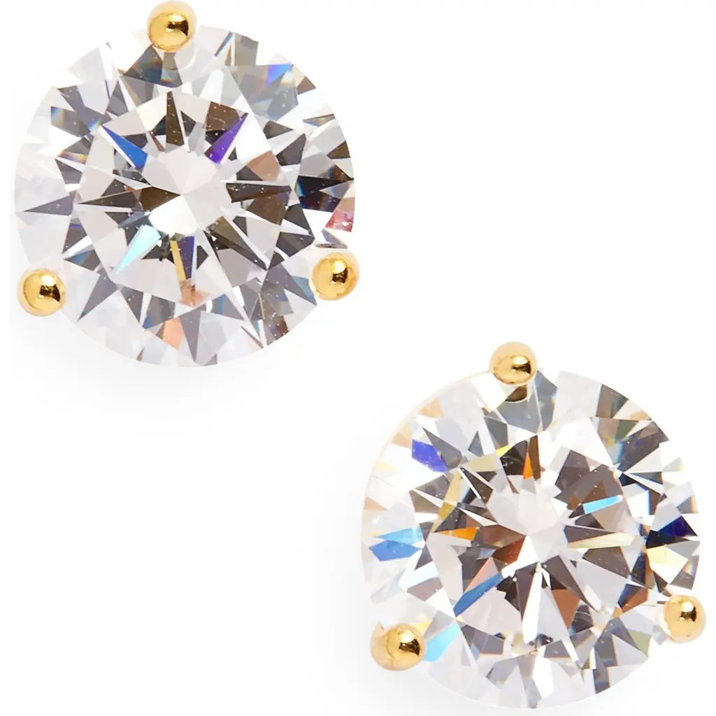 Nordstrom Cubic Zirconia Stud Earrings - 3ct. in Gold at Nordstrom | Nordstrom