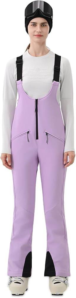 Womens Ski Bib Pants Skinny Soft Shell Snow Overalls Slim Fit Fitted Snowboard Insulated Waterpro... | Amazon (US)
