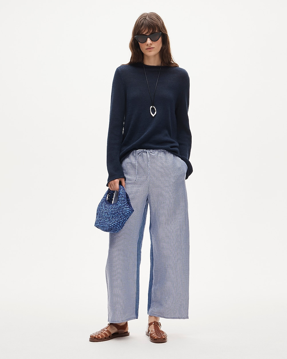 Luna pant in gingham linen blend | J. Crew US