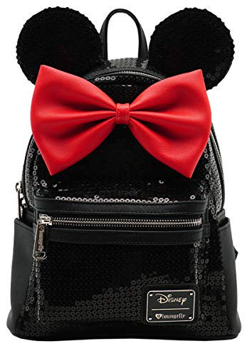 Loungefly Disney Minnie Mouse Black Sequin Womens Double Strap Shoulder Bag Purse | Amazon (US)