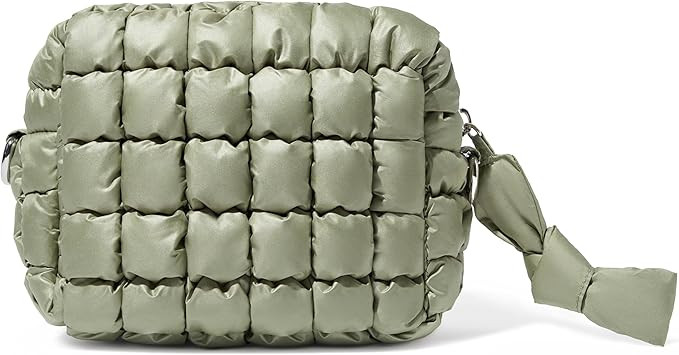 Yarnic Quilted Makeup Bag Cosmetic Bag, Small Puffer Makeup Pouch Soft Puffered Make up Pocket Tr... | Amazon (US)