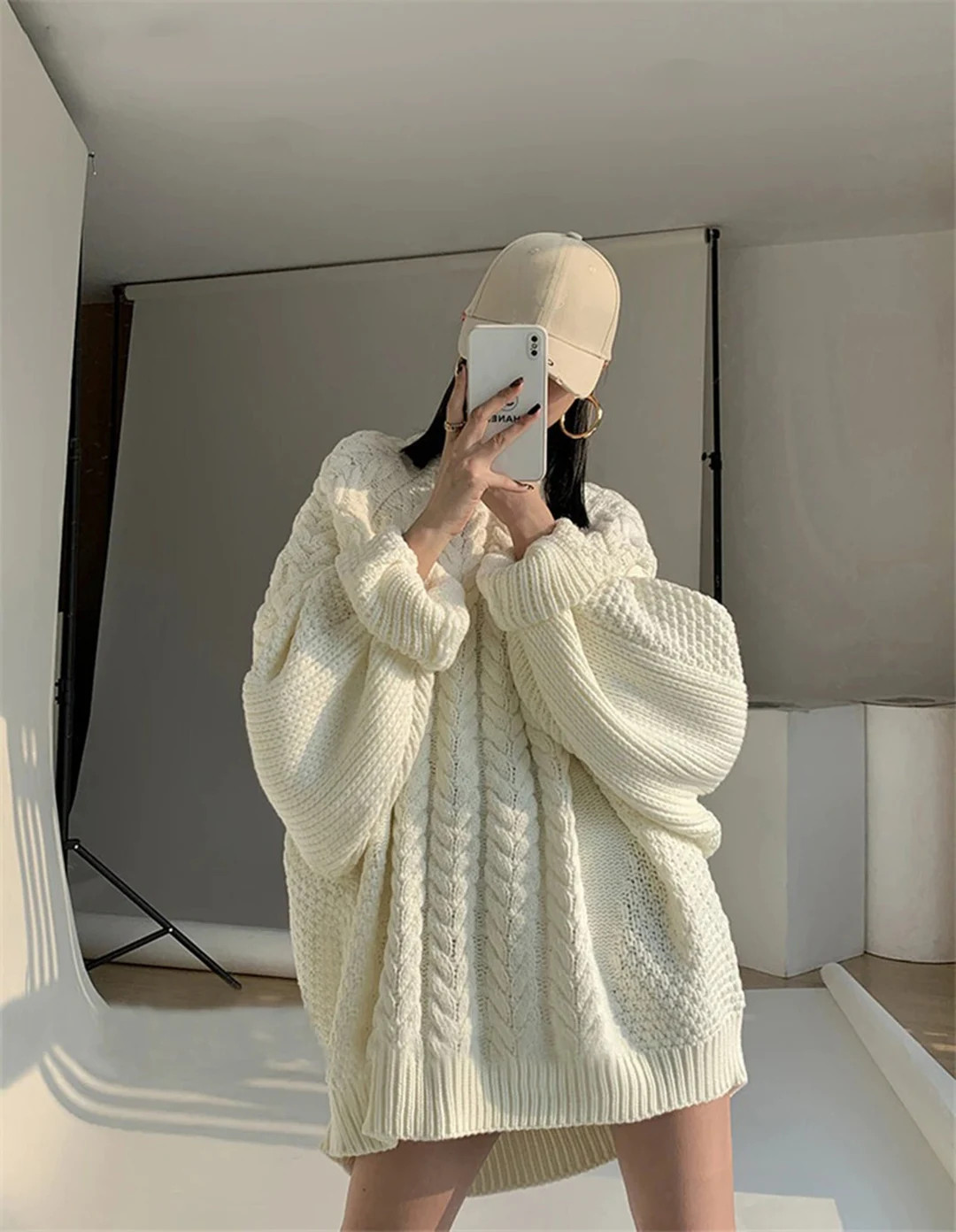 KNITTED Oversized Sweater Autumn Winter Thick Twist Pullovers - Etsy | Etsy (US)